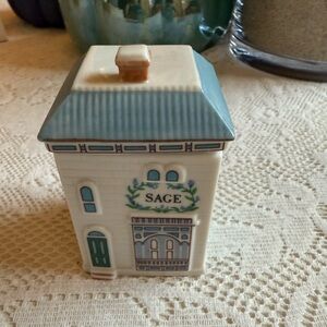 Lenox Fine Porcelain Spice Village Container sage